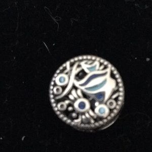 European term sterling silver with blue crystals